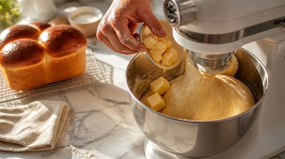 Stand mixer on a kitchen worktop